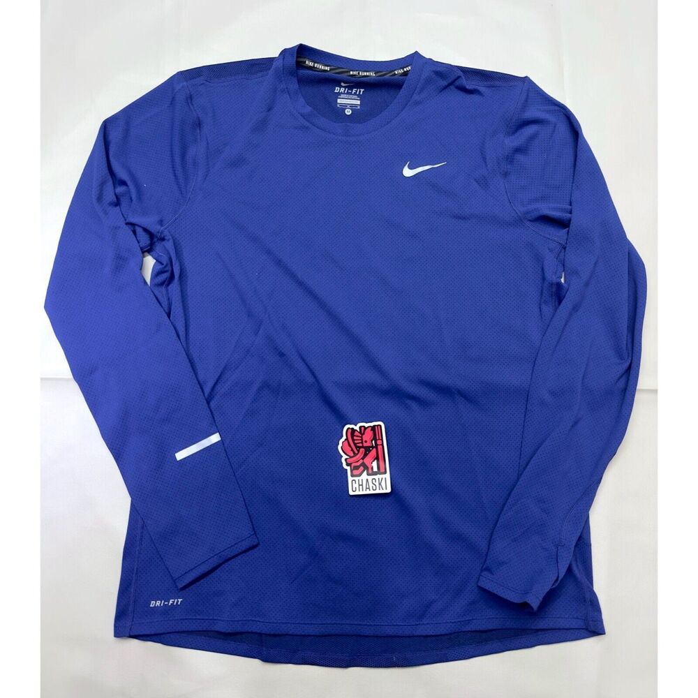 NIKE Contour Running jersey Blue Crew Neck 874618 455 Mens Medium NEW